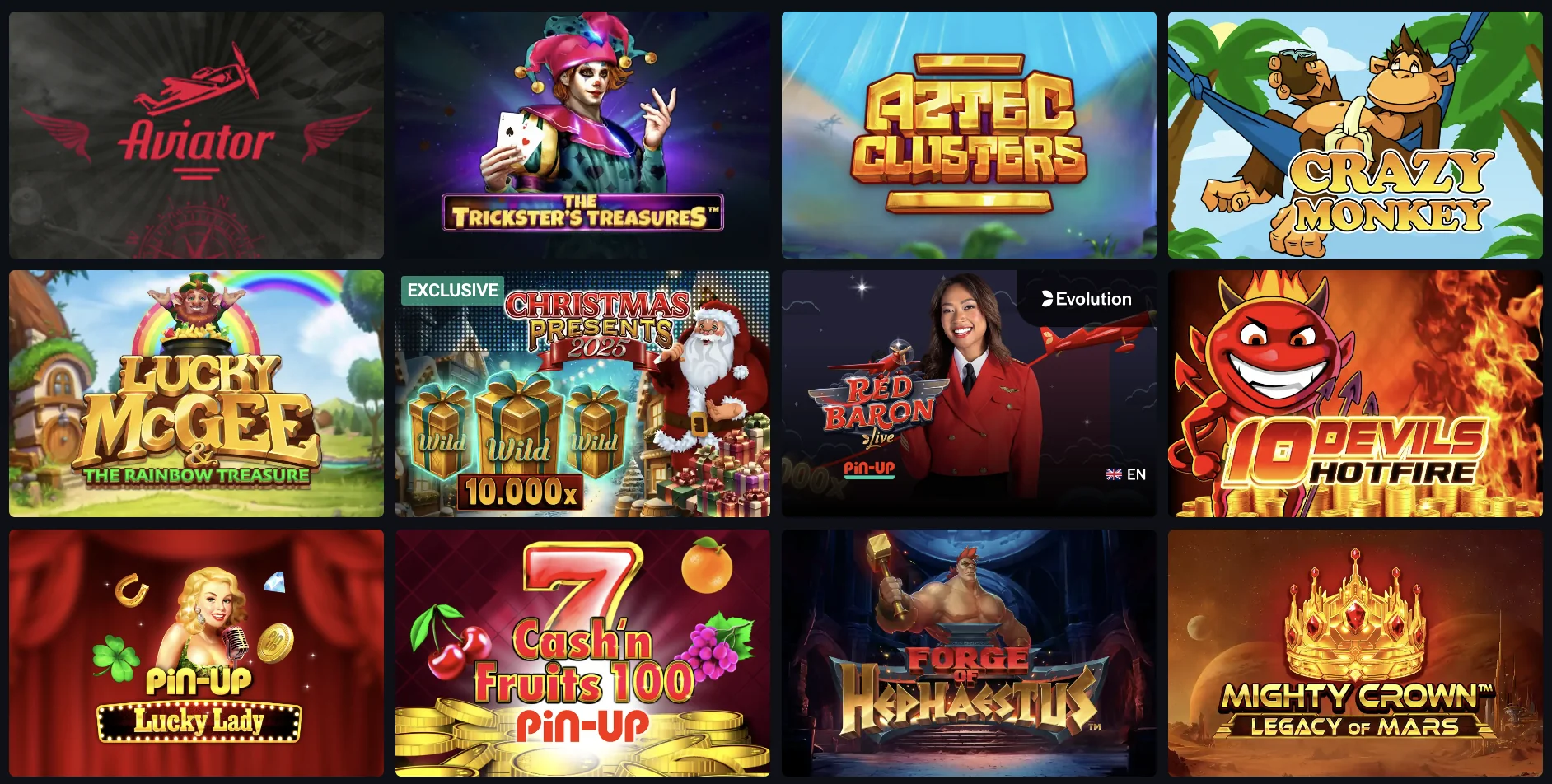 Machines à sous du Pin Up Casino